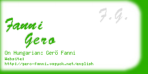 fanni gero business card